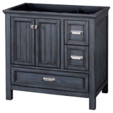 Foremost BABVT3722D-SWR Brantley 37" Harbor Blue Vanity With Silver Crystal White Es Counter Top With White Sink