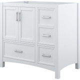 Foremost EHWVT3722D-QGG Everleigh 37" White Galaxy Gray Quartz Vanity With White Sink Top