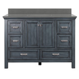 Foremost BABVT4922D-QGG Brantley 49" Harbor Blue Vanity With Galaxy Gray Quartz Counter Top With White Sink