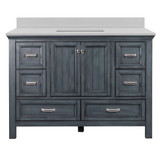 Foremost BABVT4922D-QIW Brantley 49" Harbor Blue Vanity With Iced White Quartz Counter Top With White Sink