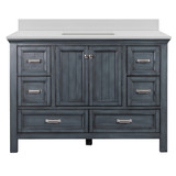 Foremost BABVT4922D-QSW Brantley 49" Harbor Blue Vanity With Snow White Quartz Counter Top With White Sink