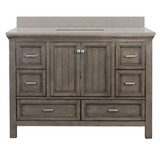 Foremost BAGVT4922D-QGS Brantley 49" Distressed Grey Vanity With Galaxy Sand Quartz Sink Counter Top With White Sink