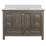 Foremost BAGVT4922D-QSW Brantley 49" Distressed Grey Vanity With Snow White Quartz Counter Top With White Sink