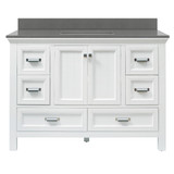 Foremost BAWVT4922D-QGG Brantley 49" Wh Vanity With Combo Galaxy Gray Quartz Counter Top With White Sink
