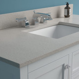 Foremost BAWVT4922D-QGS Brantley 49" Wh Vanity With Combo Galaxy Sand Quartz Sink Counter Top With White Sink