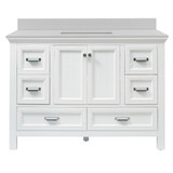 Foremost BAWVT4922D-QIW Brantley 49" Wh Vanity With Combo Iced White Quartz Counter Top With White Sink