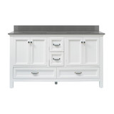 Foremost BAWVT6122D-QGG Brantley 61" White Vanity With Combo Galaxy Gray Quartz Counter Top With White Sink