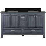 Foremost BABVT6122D-BGR Brantley 61" Harbor Blue Vanity With Black Galaxy Granite Vanity Sink Top