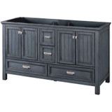 Foremost BABVT6122D-BGR Brantley 61" Harbor Blue Vanity With Black Galaxy Granite Vanity Sink Top