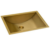 Ruvati 16 x 11 inch Brushed Gold Polished Brass Rectangular Bathroom Sink Undermount - RVH6107GG