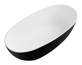 Alfi AB9975BM 59" Black & White Matte Oval Solid Surface Resin Soaking Bathtub