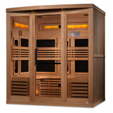 Golden Designs 6-Person Full Spectrum PureTech™ Near Zero EMF FAR Infrared Sauna with Himalayan Salt Bar (Canadian Hemlock) - GDI-8260-01
