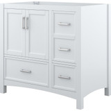 Foremost  EHWVT3722D-CWR Everleigh 37" White Vanity Cabinet with Carrara White Marble Sink Top