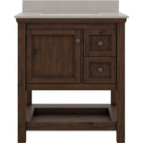 Foremost  SXMVT3122D-QGS Shay 31" Rustic Mango Vanity Cabinet with Galaxy Sand Quartz Sink Top