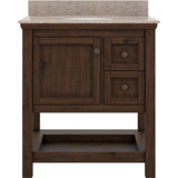 Foremost  SXMVT3122D-MB Shay 31" Rustic Mango Vanity Cabinet with Mohave Beige Granite Sink Top