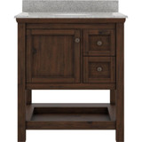 Foremost  SXMVT3122D-RG Shay 31" Rustic Mango Vanity Cabinet with Rushmore Grey Granite Sink Top