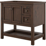 Foremost  SXMVT3722D-QSW Shay 37" Rustic Mango Vanity Cabinet with Snow White Quartz Sink Top