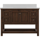 Foremost  SXMVT4922D-QIW Shay 49" Rustic Mango Vanity Cabinet with Iced White Quartz Sink Top