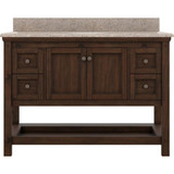 Foremost  SXMVT4922D-MB Shay 49" Rustic Mango Vanity Cabinet with Mohave Beige Granite Sink Top