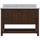Foremost  SXMVT4922D-CWR Shay 49" Rustic Mango Vanity Cabinet with Carrara White Marble Sink Top