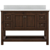 Foremost  SXMVT4922D-SWR Shay 49" Rustic Mango Vanity Cabinet with Silver Crystal White Engineered Stone Sink Top