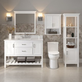 Foremost  LSWVT4922D-RG Lawson 49" White Vanity Cabinet with Rushmore Grey Granite Sink Top