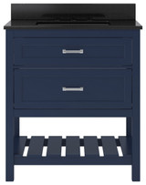 Foremost  LSBVT3122D-BGR Lawson 31" Aegean Blue Vanity Cabinet with Black Galaxy Granite Sink Top