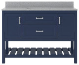 Foremost  LSBVT4922D-QGG Lawson 49" Aegean Blue Vanity Cabinet with Galaxy Gray Quartz Sink Top