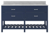 Foremost  LSBVT6122D-RG Lawson 61" Aegean Blue Vanity Cabinet with Rushmore Grey Granite Sink Top