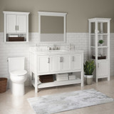 Foremost  HOWVT4922-RG Hollis 49" White Vanity Cabinet with Rushmore Grey Granite Sink Top