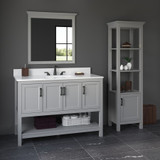 Foremost  HOGVT4922-BGR Hollis 49" Grey Vanity Cabinet with Black Galaxy Granite Sink Top