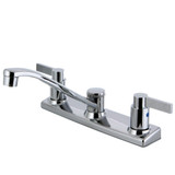 Kingston Brass FB2121NDL NuvoFusion 2-Handle 8" Centerset Kitchen Faucet, Polished Chrome