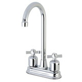 Kingston Brass Millennium FB491ZX Two Handle High-Arch Spout Bar Faucet, Polished Chrome