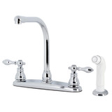 Kingston Brass KB711ACL American Classic Centerset Kitchen Faucet with Side Sprayer, Polished Chrome