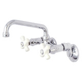 Kingston Brass KS613C Kingston Two Handle Wall Mount Kitchen Faucet, Polished Chrome