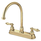 Kingston Brass KB3742AL Restoration Centerset Kitchen Faucet, Polished Brass