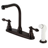 Kingston Brass KB715ACL American Classic Centerset Kitchen Faucet with Side Sprayer, Oil Rubbed Bronze