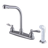 Kingston Brass FB718NFL NuWave French 8-Inch Centerset Kitchen Faucet with Sprayer, Brushed Nickel