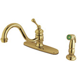 Kingston Brass KB3572BLSP 8-Inch Centerset Kitchen Faucet, Polished Brass