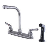 Kingston Brass KB7500SP Magellan Centerset Kitchen Faucet, Black Stainless