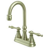 Kingston Brass KS2498NL Two Handle Bar Faucet, Brushed Nickel