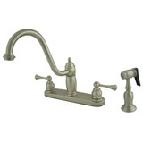 Kingston Brass KB1118BLBS Heritage Centerset Kitchen Faucet, Brushed Nickel