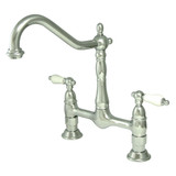 Kingston Brass KS1171PL Heritage Bridge Kitchen Faucet, Polished Chrome