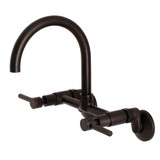 Kingston Brass Concord 8-Inch Adjustable Center Wall Mount Kitchen Faucet, Oil Rubbed Bronze - KS814ORB