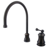 Kingston Brass KS3815BLLS Single Handle Kitchen Faucet with Two Holes, Oil Rubbed Bronze