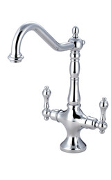 Kingston Brass KS1771ALLS Heritage Single Hole Kitchen Faucet, Polished Chrome