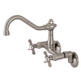 Kingston Brass KS3228BEX 6-Inch Adjustable Center Wall Mount Kitchen Faucet, Brushed Nickel