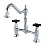 Kingston Brass KS1171PKX Duchess Bridge Kitchen Faucet, Polished Chrome