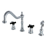 Kingston Brass KB1791PKXBS Widespread Kitchen Faucet, Polished Chrome