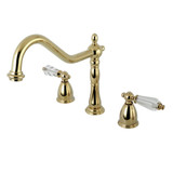 Kingston Brass KB1792WLLLS Wilshire Widespread Kitchen Faucet, Polished Brass